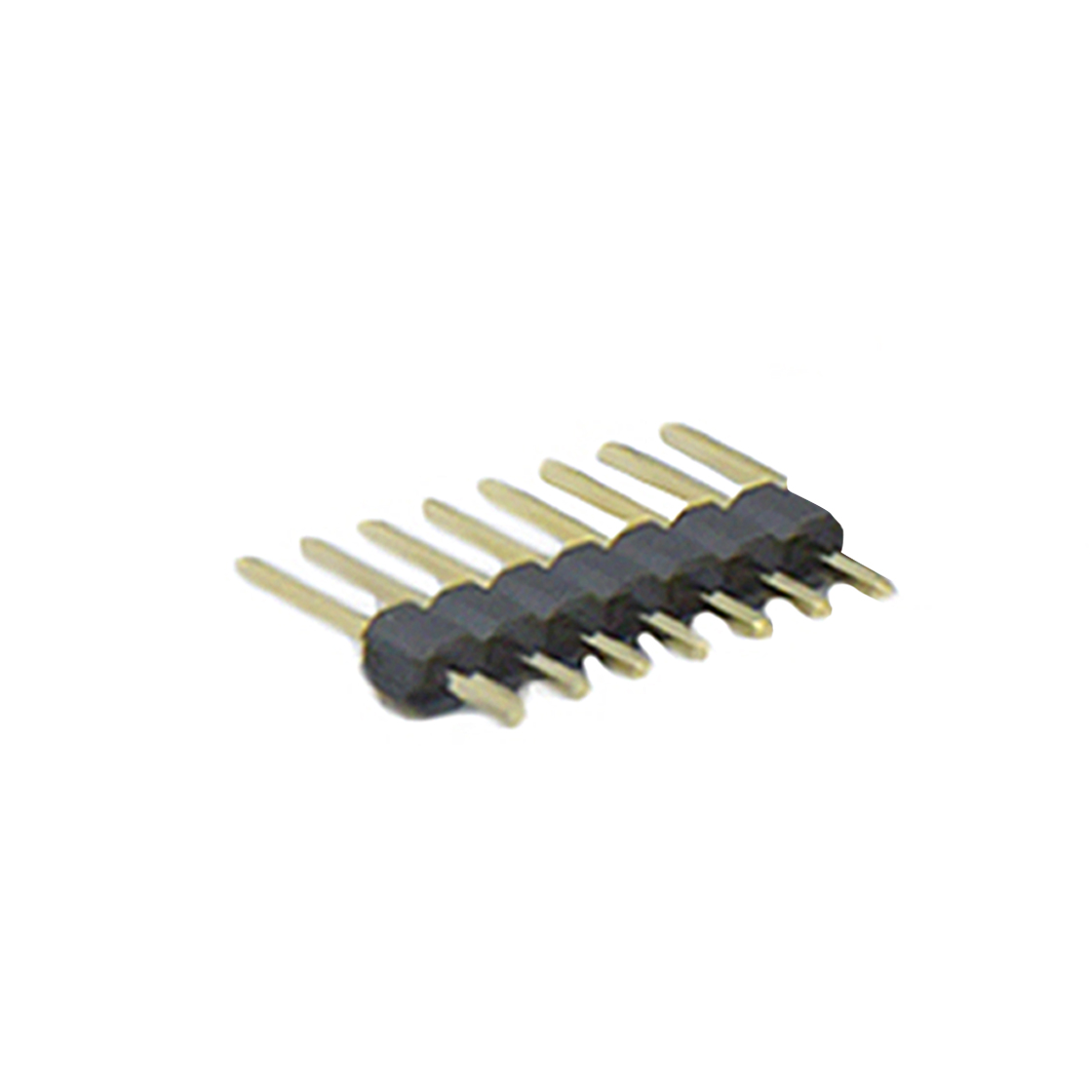 Pitch 2.54mm 180° 单排 DIP 单塑 排针 L=11.5MM 1X08Pin 黑色 PA6T，94V-0 镀全金G/F