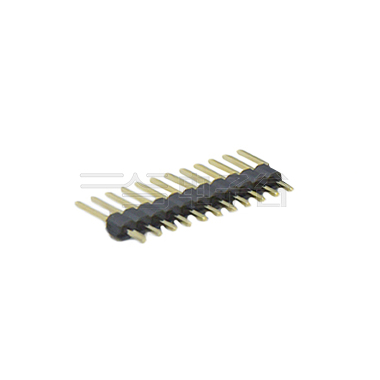 Pitch 2.54mm 180° 单排 DIP 单塑 排针 L=11.5MM 1X11Pin 黑色 PA6T，94V-0 镀全金G/F