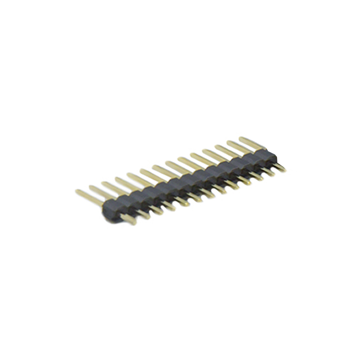 Pitch 2.54mm 180° 单排 DIP 单塑 排针 L=11.5MM 1X13Pin 黑色 PA6T，94V-0 镀全金G/F