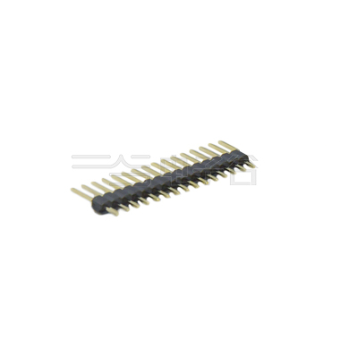 Pitch 2.54mm 180° 单排 DIP 单塑 排针 L=11.5MM 1X15Pin 黑色 PA6T，94V-0 镀全金G/F
