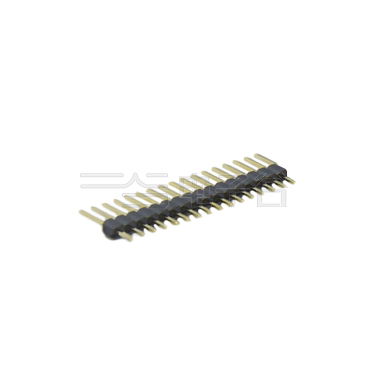 Pitch 2.54mm 180° 单排 DIP 单塑 排针 L=11.5MM 1X16Pin 黑色 PA6T，94V-0 镀全金G/F