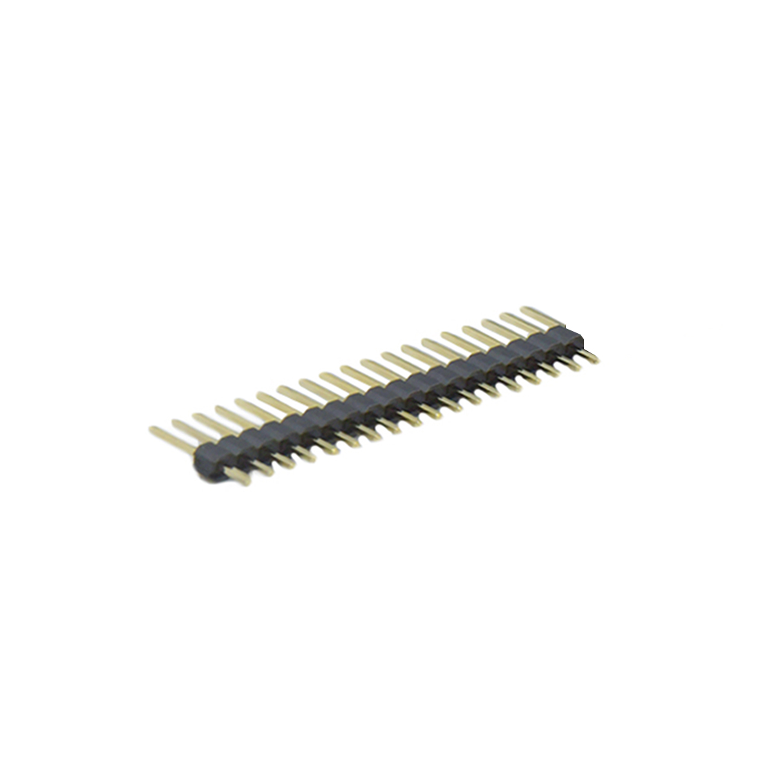 Pitch 2.54mm 180° 单排 DIP 单塑 排针 L=11.5MM 1X18Pin 黑色 PA6T，94V-0 镀全金G/F