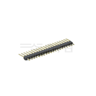 Pitch 2.54mm 180° 单排 DIP 单塑 排针 L=11.5MM 1X20Pin 黑色 PA6T，94V-0 镀全金G/F