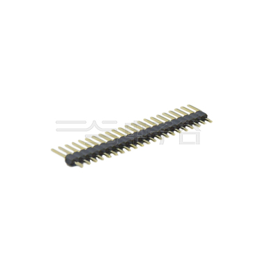 Pitch 2.54mm 180° 单排 DIP 单塑 排针 L=11.5MM 1X21Pin 黑色 PA6T，94V-0 镀全金G/F