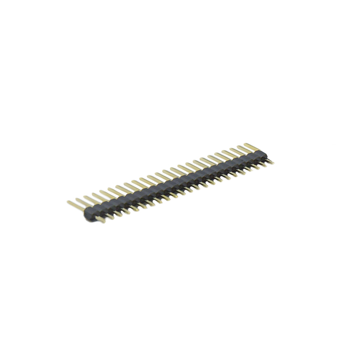Pitch 2.54mm 180° 单排 DIP 单塑 排针 L=11.5MM 1X24Pin 黑色 PA6T，94V-0 镀全金G/F
