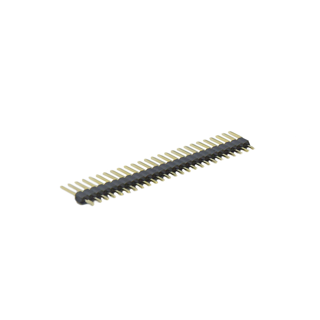 Pitch 2.54mm 180° 单排 DIP 单塑 排针 L=11.5MM 1X26Pin 黑色 PA6T，94V-0 镀全金G/F