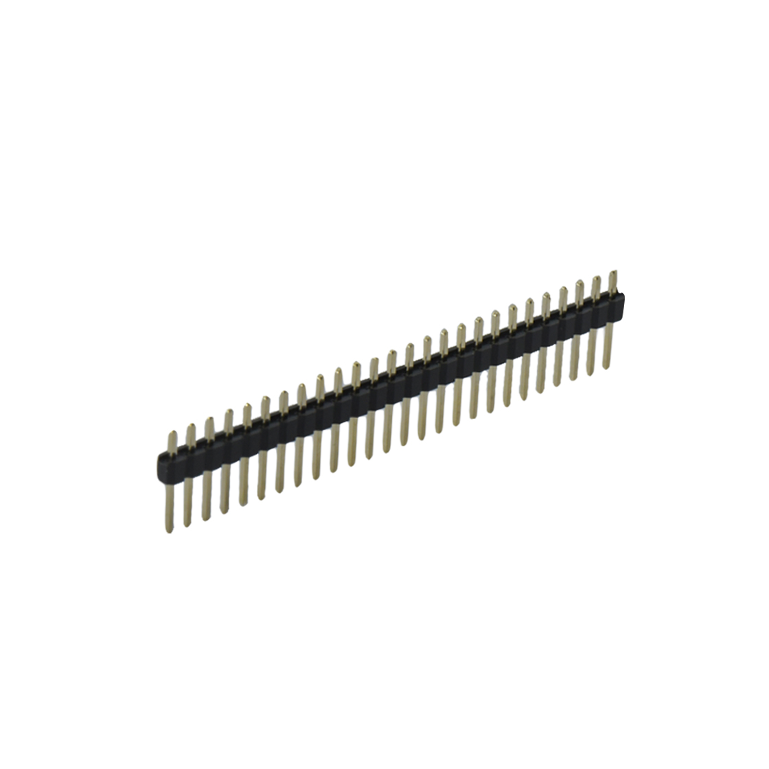 Pitch 2.54mm 180° 单排 DIP 单塑 排针 L=11.5MM 1X26Pin 黑色 PA6T，94V-0 镀全金G/F