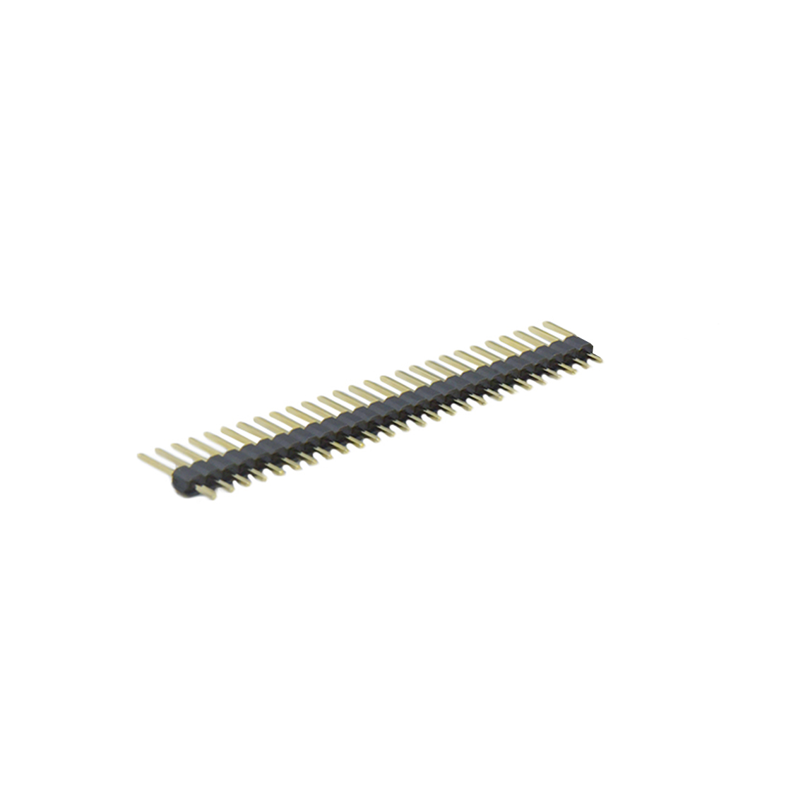 Pitch 2.54mm 180° 单排 DIP 单塑 排针 L=11.5MM 1X27Pin 黑色 PA6T，94V-0 镀全金G/F