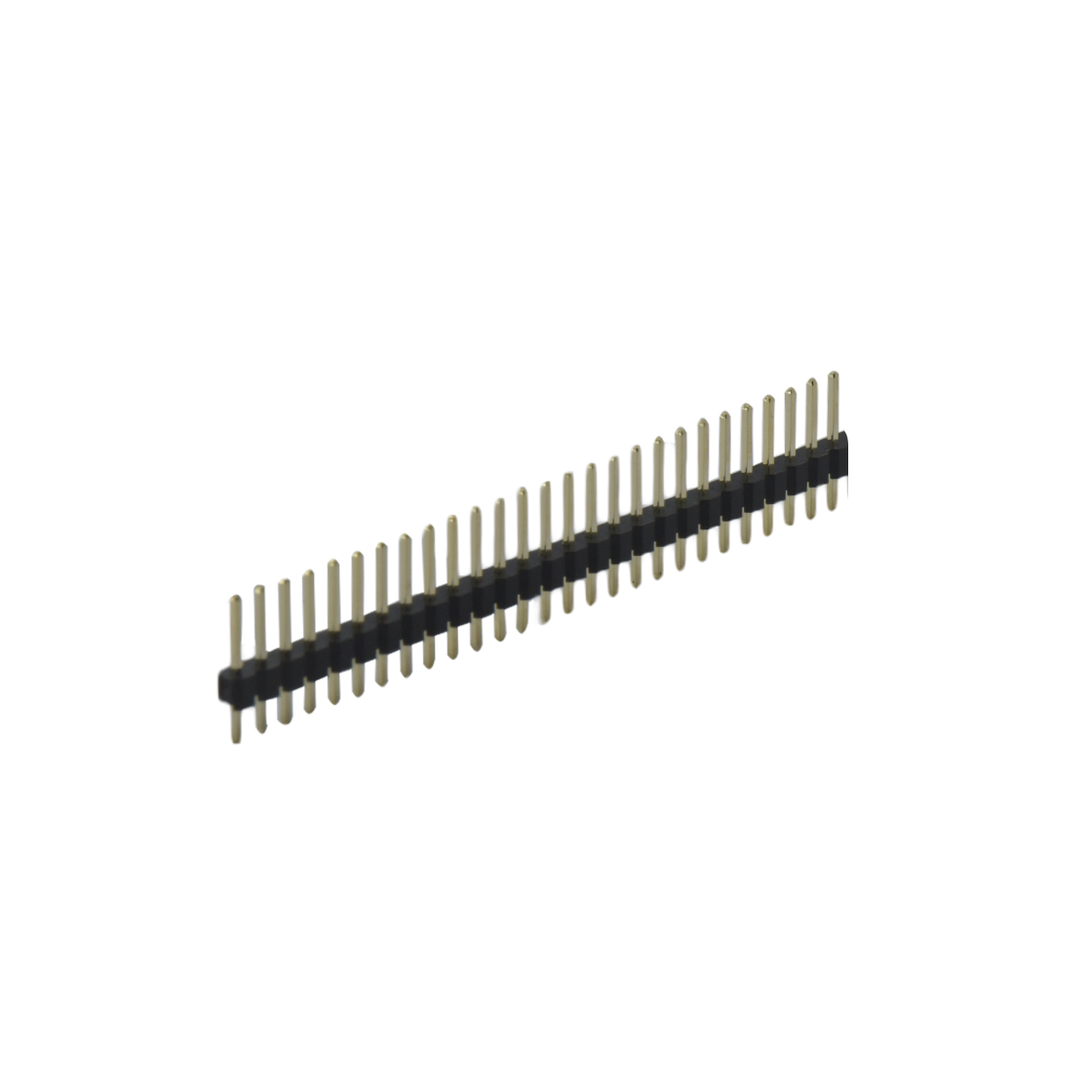 Pitch 2.54mm 180° 单排 DIP 单塑 排针 L=11.5MM 1X27Pin 黑色 PA6T，94V-0 镀全金G/F