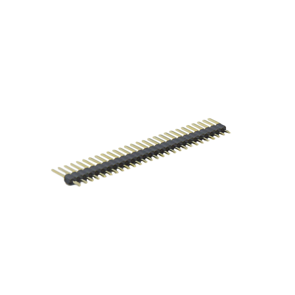 Pitch 2.54mm 180° 单排 DIP 单塑 排针 L=11.5MM 1X28Pin 黑色 PA6T，94V-0 镀全金G/F
