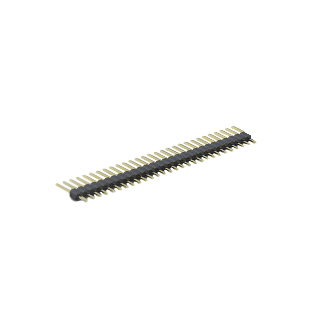 Pitch 2.54mm 180° 单排 DIP 单塑 排针 L=11.5MM 1X29Pin 黑色 PA6T，94V-0 镀全金G/F