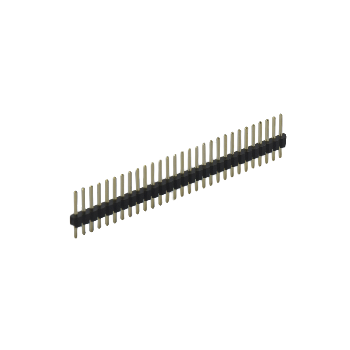Pitch 2.54mm 180° 单排 DIP 单塑 排针 L=11.5MM 1X29Pin 黑色 PA6T，94V-0 镀全金G/F