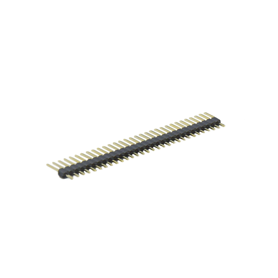 Pitch 2.54mm 180° 单排 DIP 单塑 排针 L=11.5MM 1X31Pin 黑色 PA6T，94V-0 镀全金G/F