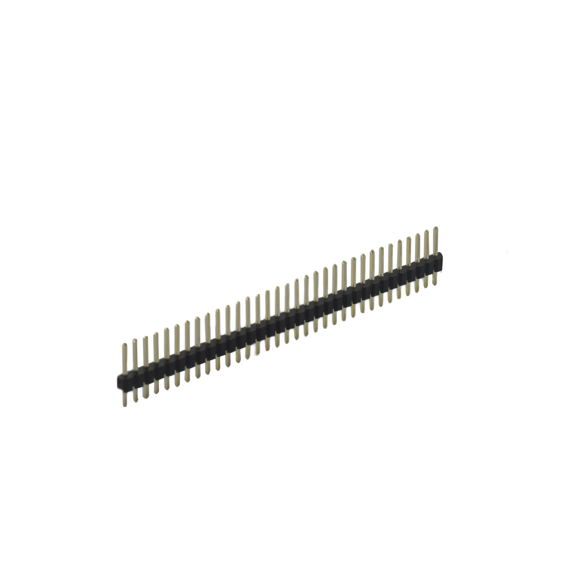 Pitch 2.54mm 180° 单排 DIP 单塑 排针 L=11.5MM 1X33Pin 黑色 PA6T，94V-0 镀全金G/F