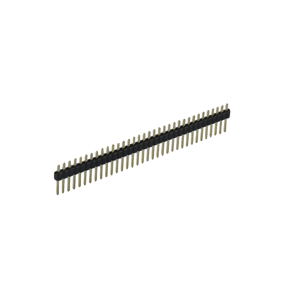 Pitch 2.54mm 180° 单排 DIP 单塑 排针 L=11.5MM 1X34Pin 黑色 PA6T，94V-0 镀全金G/F