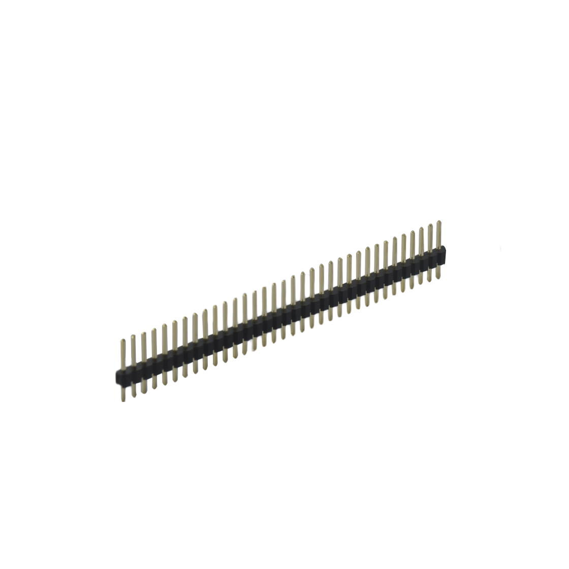 Pitch 2.54mm 180° 单排 DIP 单塑 排针 L=11.5MM 1X34Pin 黑色 PA6T，94V-0 镀全金G/F
