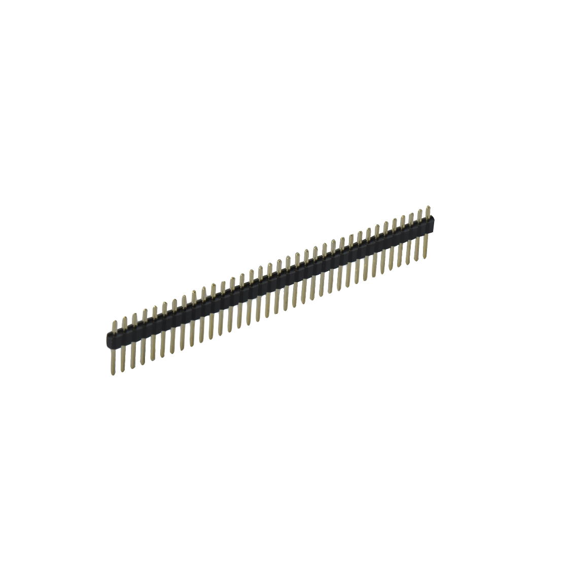 Pitch 2.54mm 180° 单排 DIP 单塑 排针 L=11.5MM 1X35Pin 黑色 PA6T，94V-0 镀全金G/F