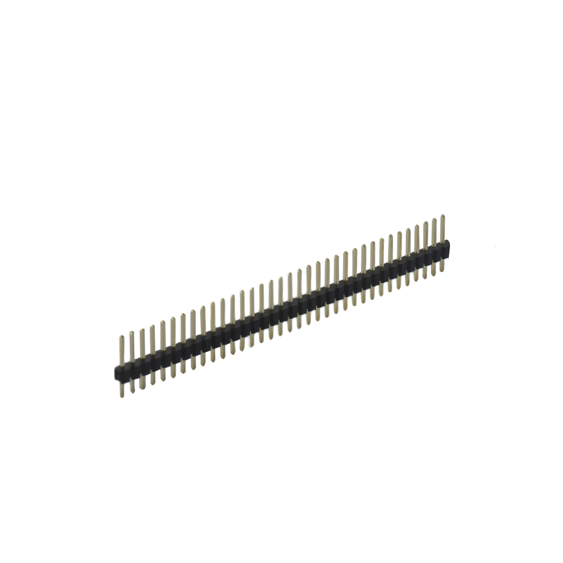 Pitch 2.54mm 180° 单排 DIP 单塑 排针 L=11.5MM 1X35Pin 黑色 PA6T，94V-0 镀全金G/F