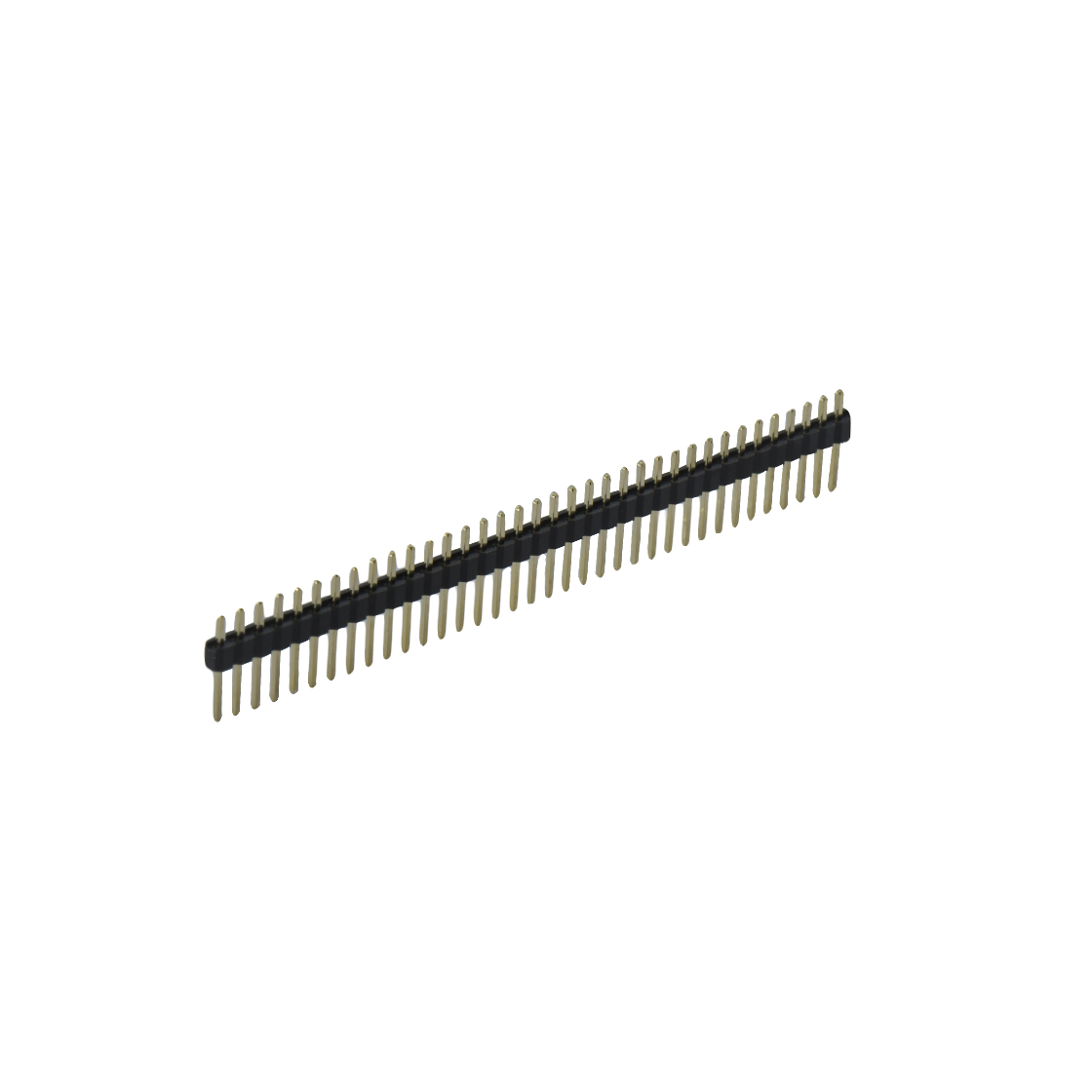Pitch 2.54mm 180° 单排 DIP 单塑 排针 L=11.5MM 1X36Pin 黑色 PA6T，94V-0 镀全金G/F