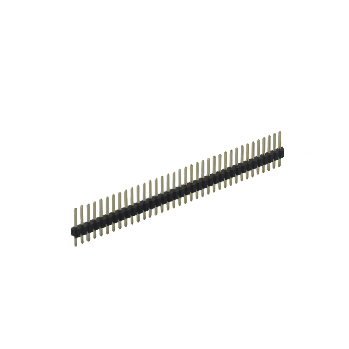 Pitch 2.54mm 180° 单排 DIP 单塑 排针 L=11.5MM 1X36Pin 黑色 PA6T，94V-0 镀全金G/F