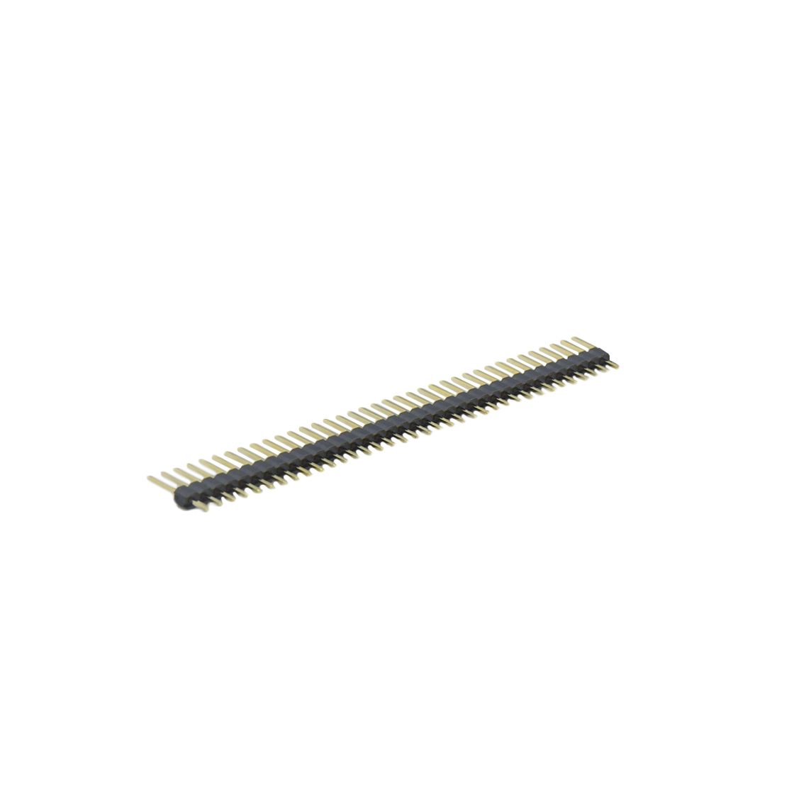 Pitch 2.54mm 180° 单排 DIP 单塑 排针 L=11.5MM 1X37Pin 黑色 PA6T，94V-0 镀全金G/F