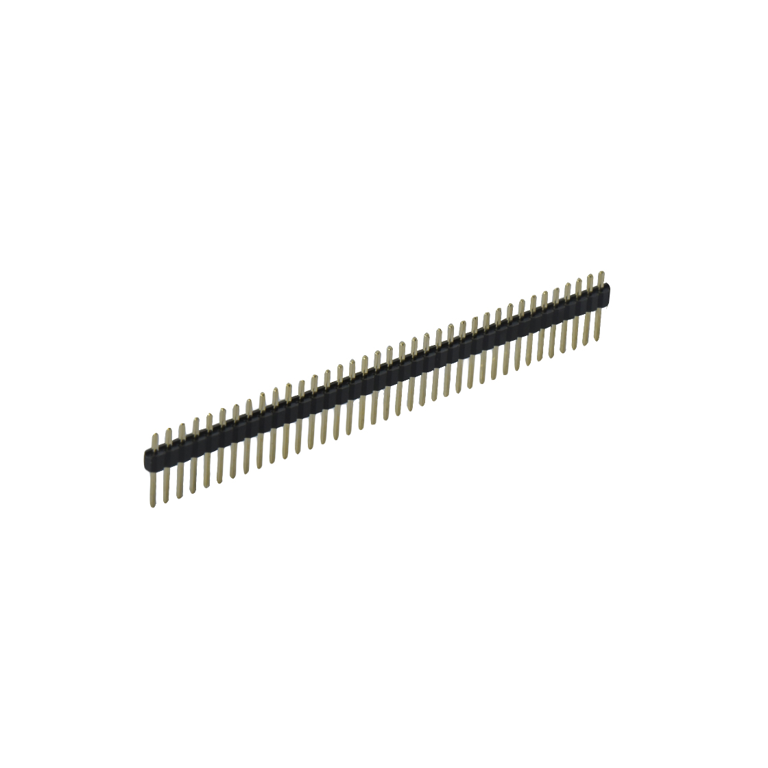 Pitch 2.54mm 180° 单排 DIP 单塑 排针 L=11.5MM 1X37Pin 黑色 PA6T，94V-0 镀全金G/F
