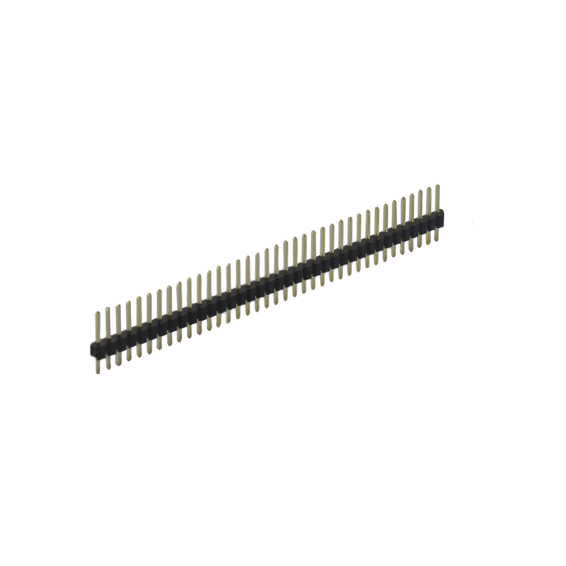 Pitch 2.54mm 180° 单排 DIP 单塑 排针 L=11.5MM 1X37Pin 黑色 PA6T，94V-0 镀全金G/F