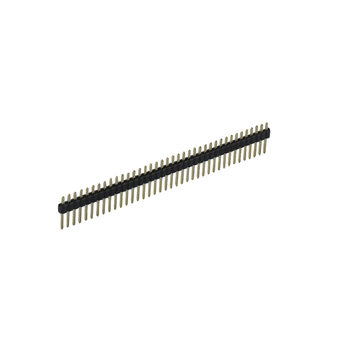 Pitch 2.54mm 180° 单排 DIP 单塑 排针 L=11.5MM 1X38Pin 黑色 PA6T，94V-0 镀全金G/F