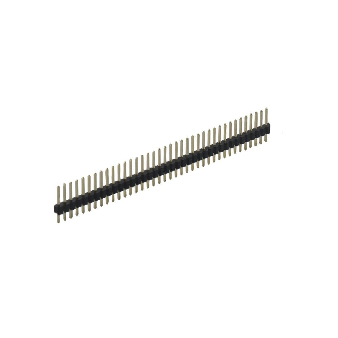 Pitch 2.54mm 180° 单排 DIP 单塑 排针 L=11.5MM 1X38Pin 黑色 PA6T，94V-0 镀全金G/F