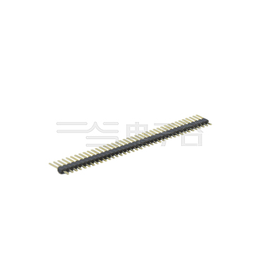 Pitch 2.54mm 180° 单排 DIP 单塑 排针 L=11.5MM 1X39Pin 黑色 PA6T，94V-0 镀全金G/F