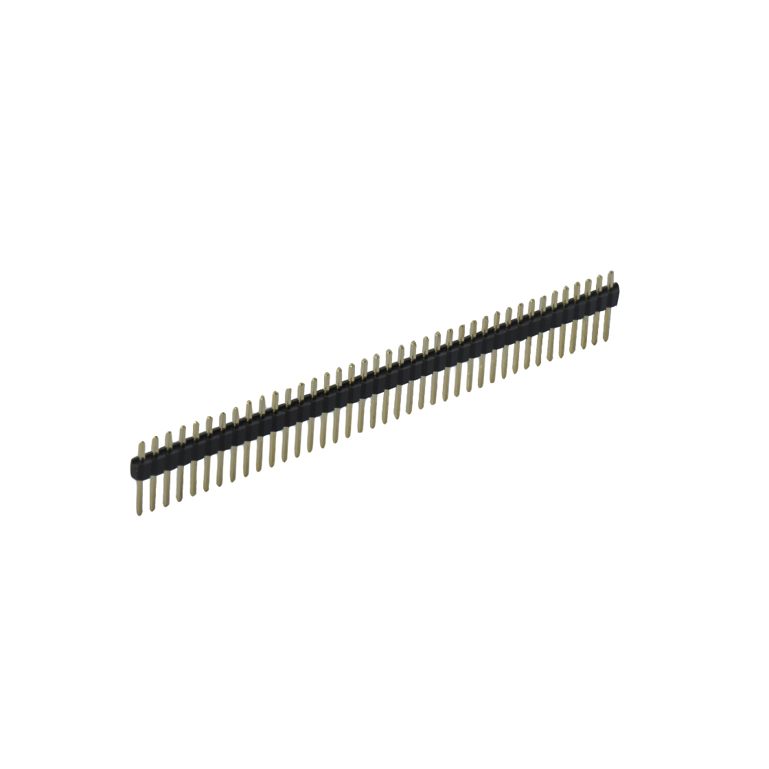 Pitch 2.54mm 180° 单排 DIP 单塑 排针 L=11.5MM 1X39Pin 黑色 PA6T，94V-0 镀全金G/F