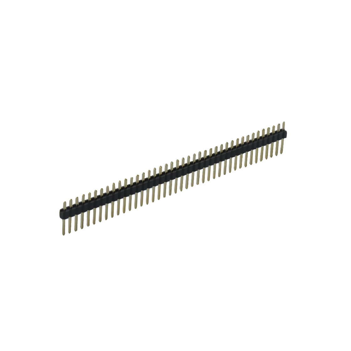 Pitch 2.54mm 180° 单排 DIP 单塑 排针 L=11.5MM 1X40Pin 黑色 PA6T，94V-0 镀全金G/F