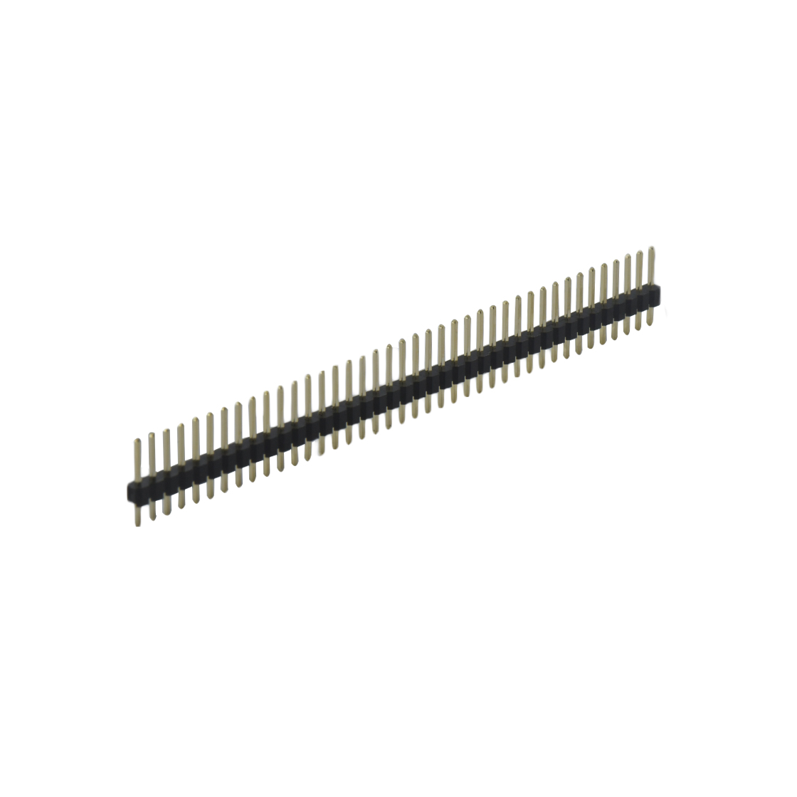 Pitch 2.54mm 180° 单排 DIP 单塑 排针 L=11.5MM 1X40Pin 黑色 PA6T，94V-0 镀全金G/F