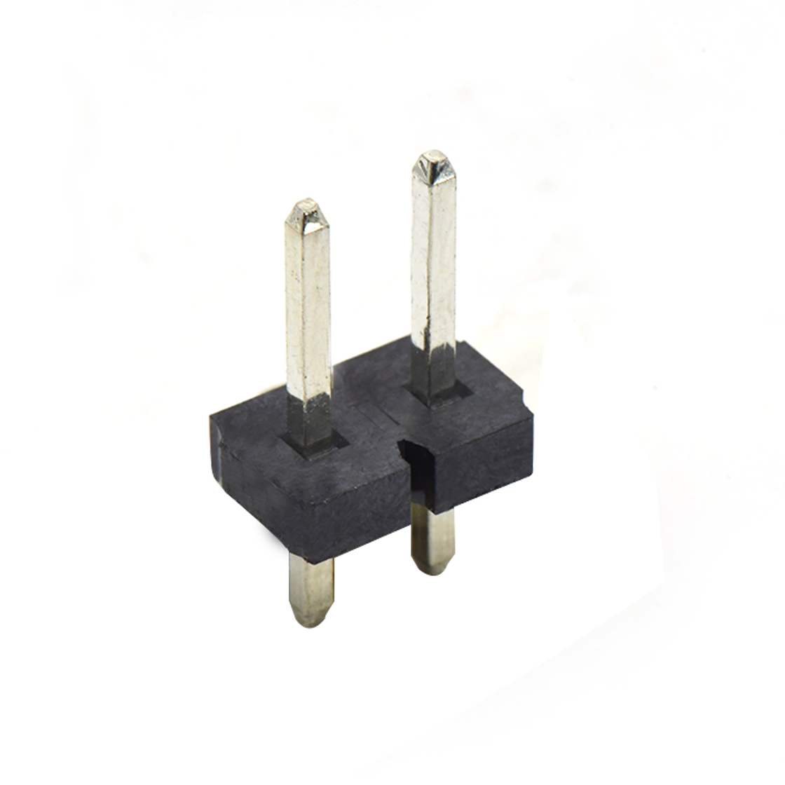 Pitch 5.08mm 180° 单排针 DIP H2.5 PA6.5 PC3.0 2Pin 黑色 LCP，94V-0 镀雾锡