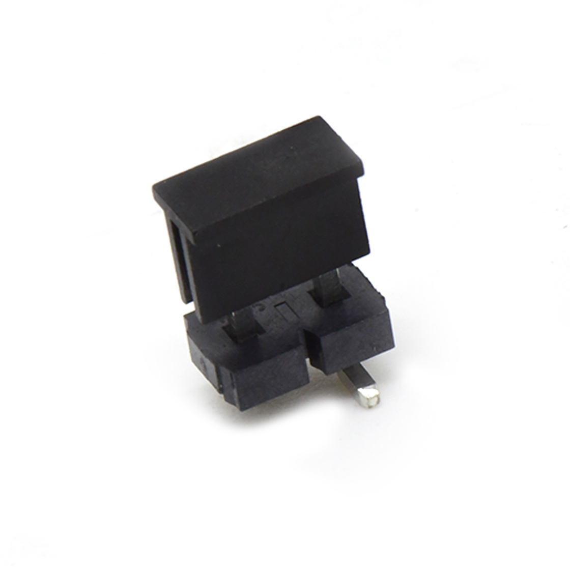 Pitch 5.08mm 180° 单排针 CAP+SMT 第1P朝前 H2.5 PC8.64 2Pin 黑色 LCP,94V-0 镀雾锡