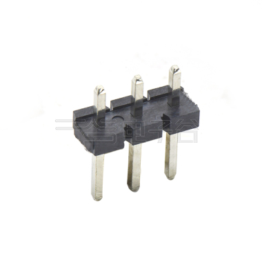Pitch 5.08mm 180° 单排针 DIP H2.5 PA8.8 PC2.9 L=14.2 3Pin 黑色 LCP，94V-0 镀雾锡