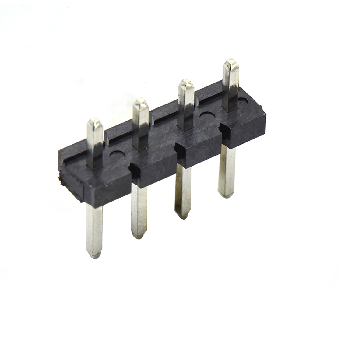 Pitch 5.08mm 180° 单排针 DIP H2.5 PA8.8 PC2.9 L=14.2 4Pin 黑色 LCP，94V-0 镀雾锡