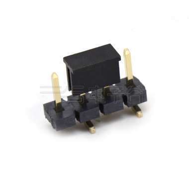 Pitch 5.08mm 180° 单排针 CAP+SMT 第1P朝前 H2.5 PC8.64 4Pin 黑色 LCP,94V-0 镀全金G/F
