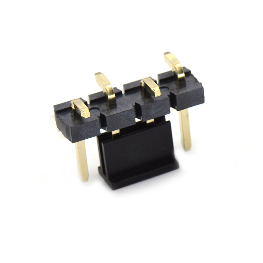 Pitch 5.08mm 180° 单排针 CAP+SMT 第1P朝前 H2.5 PC8.64 4Pin 黑色 LCP,94V-0 镀全金G/F