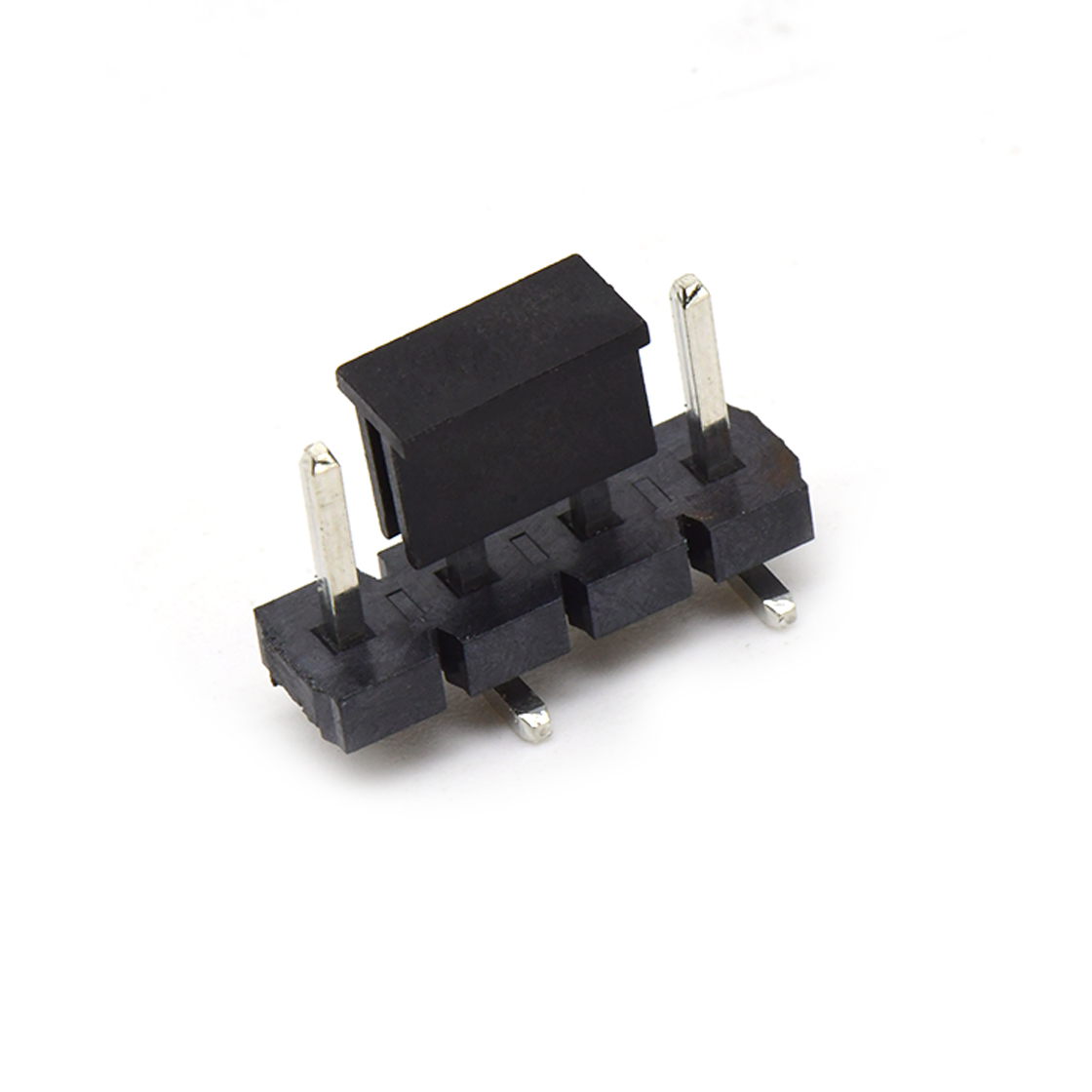 Pitch 5.08mm 180° 单排针 CAP+SMT 第1P朝前 H2.5 PC8.64 4Pin 黑色 LCP,94V-0 镀雾锡