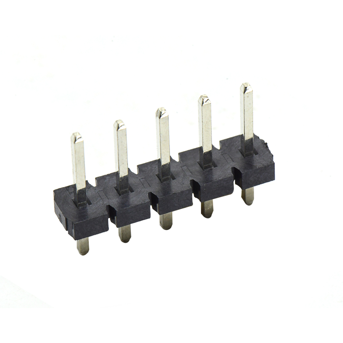 Pitch 5.08mm 180° 单排针 DIP H2.5 PA8.8 PC2.9 L=14.2 5Pin 黑色 LCP，94V-0 镀雾锡
