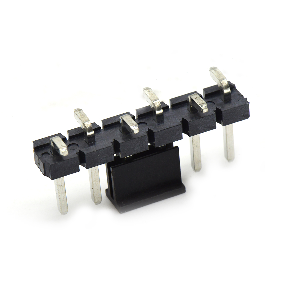 Pitch 5.08mm 180° 单排针 CAP+SMT 第1P朝前 H2.5 PC8.64 6Pin 黑色 LCP,94V-0 镀雾锡