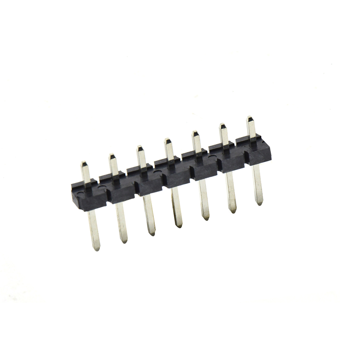 Pitch 5.08mm 180° 单排针 DIP H2.5 PA6.5 PC3.0 7Pin 黑色 LCP，94V-0 镀雾锡