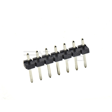 Pitch 5.08mm 180° 单排针 DIP H2.5 PA6.5 PC3.0 7Pin 黑色 LCP，94V-0 镀雾锡