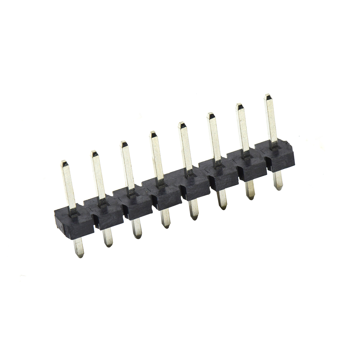Pitch 5.08mm 180° 单排针 DIP H2.5 PA8.8 PC2.9 L=14.2 8Pin 黑色 LCP，94V-0 镀雾锡
