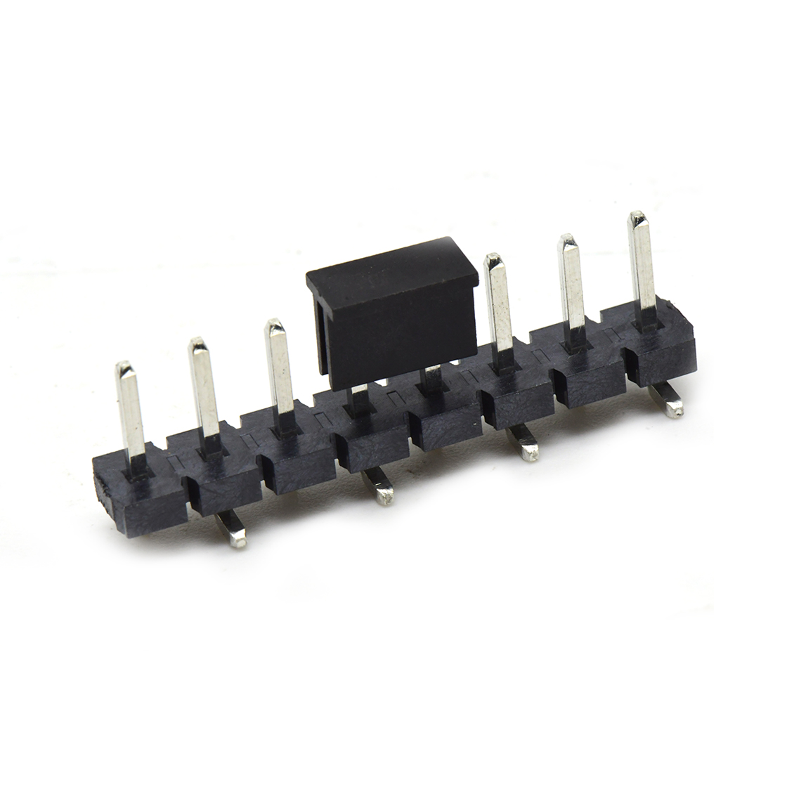 Pitch 5.08mm 180° 单排针 CAP+SMT 第1P朝前 H2.5 PC8.64 8Pin 黑色 LCP,94V-0 镀雾锡
