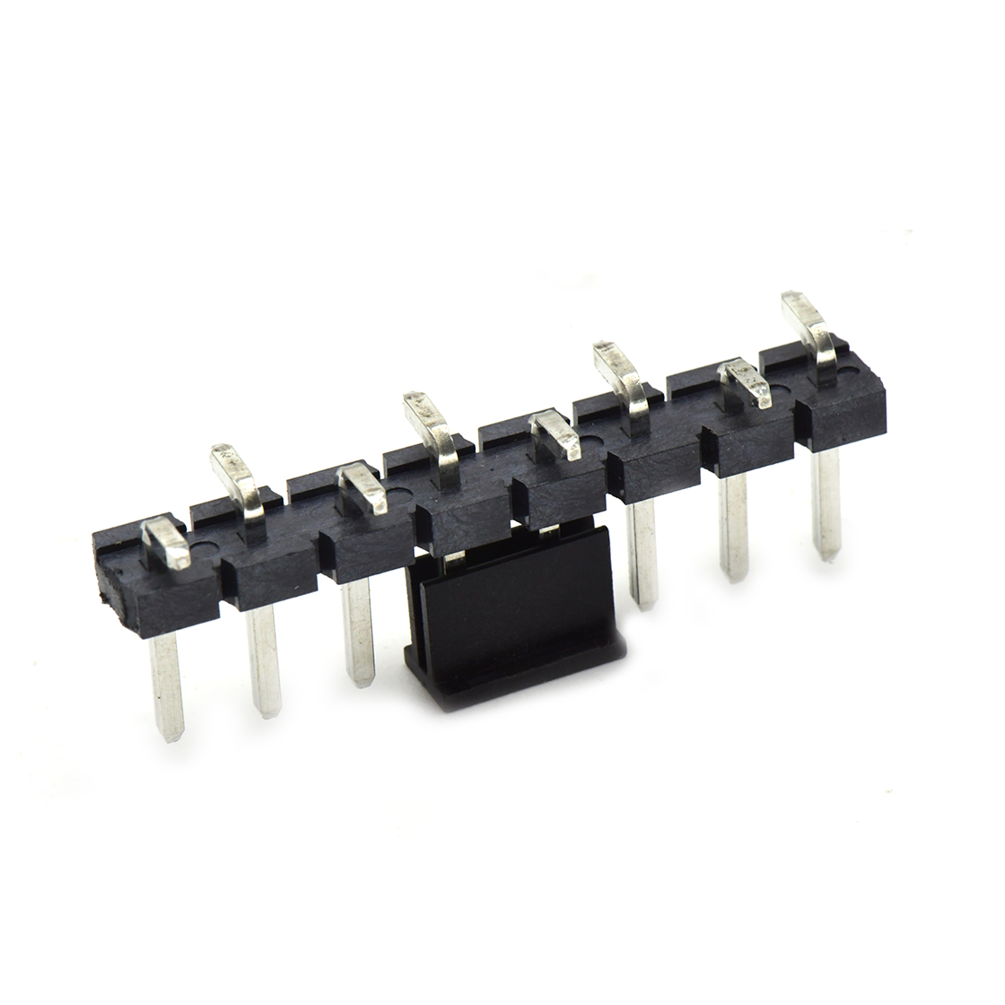Pitch 5.08mm 180° 单排针 CAP+SMT 第1P朝前 H2.5 PC8.64 8Pin 黑色 LCP,94V-0 镀雾锡