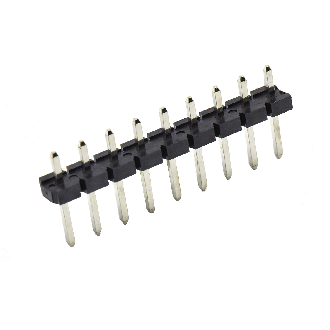 Pitch 5.08mm 180° 单排针 DIP H2.5 PA8.8 PC2.9 L=14.2 9Pin 黑色 LCP，94V-0 镀雾锡