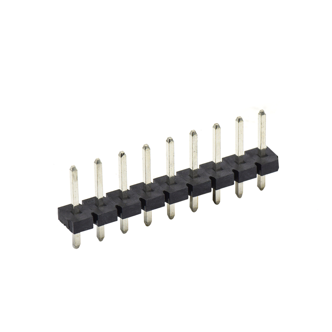 Pitch 5.08mm 180° 单排针 DIP H2.5 PA8.8 PC2.9 L=14.2 9Pin 黑色 LCP，94V-0 镀雾锡