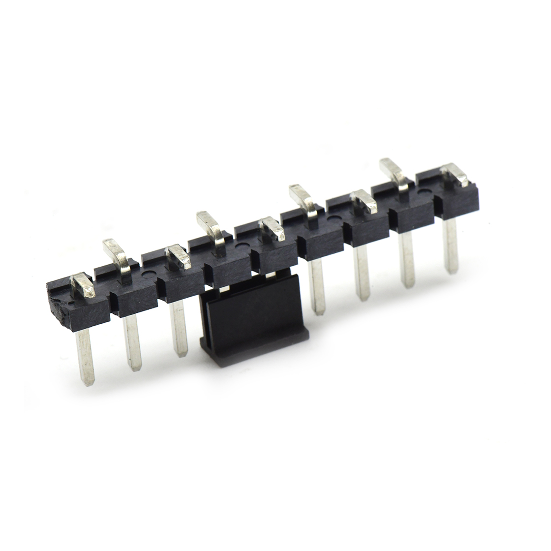 Pitch 5.08mm 180° 单排针 CAP+SMT 第1P朝前 H2.5 PC8.64 9Pin 黑色 LCP,94V-0 镀雾锡